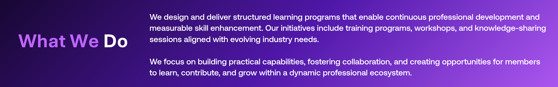 Training certification information